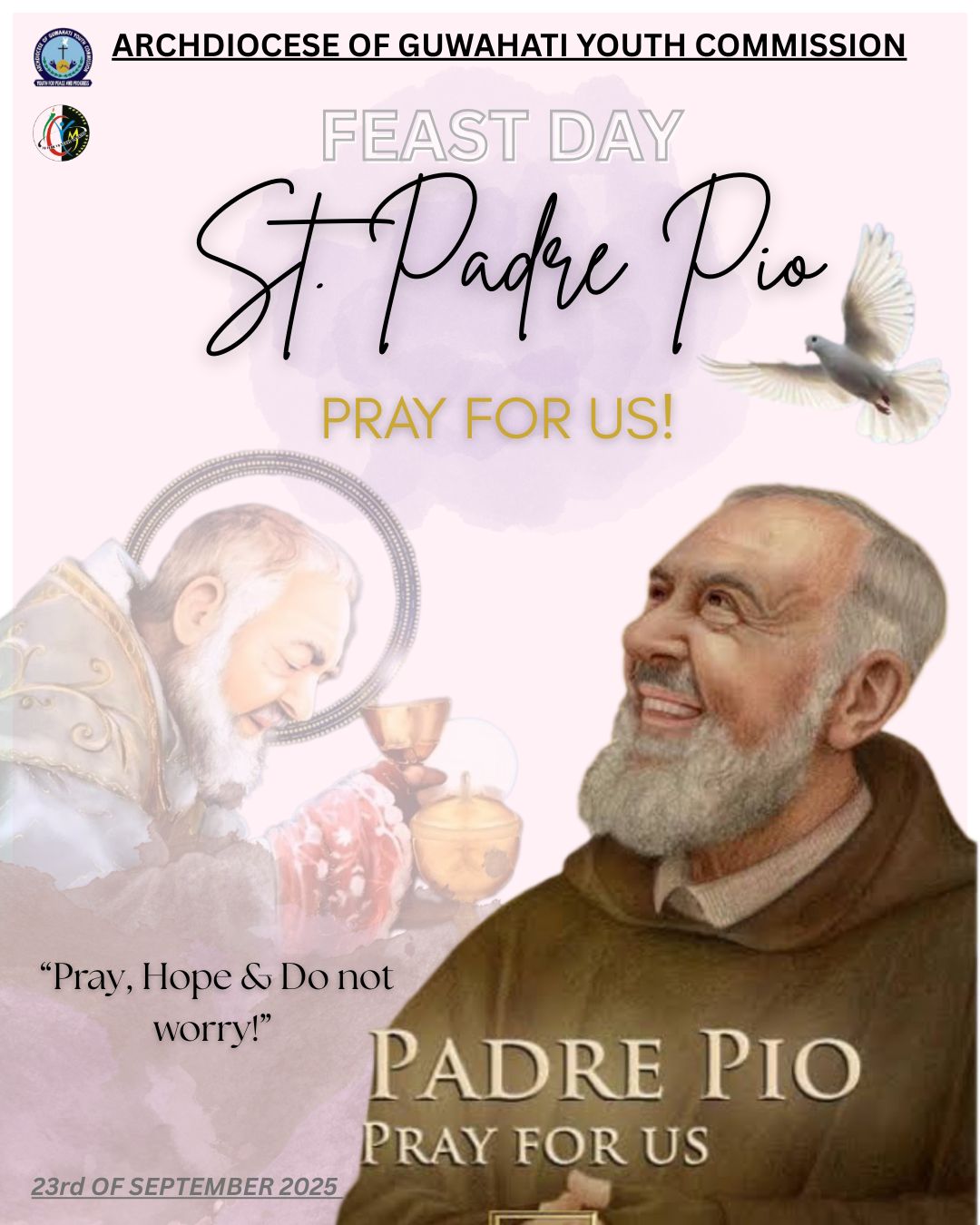 The feast day of Padre Pio, also known as Saint Pio of Pietrelcina, is celebrated each year on September 23rd by the Catholic Church.
