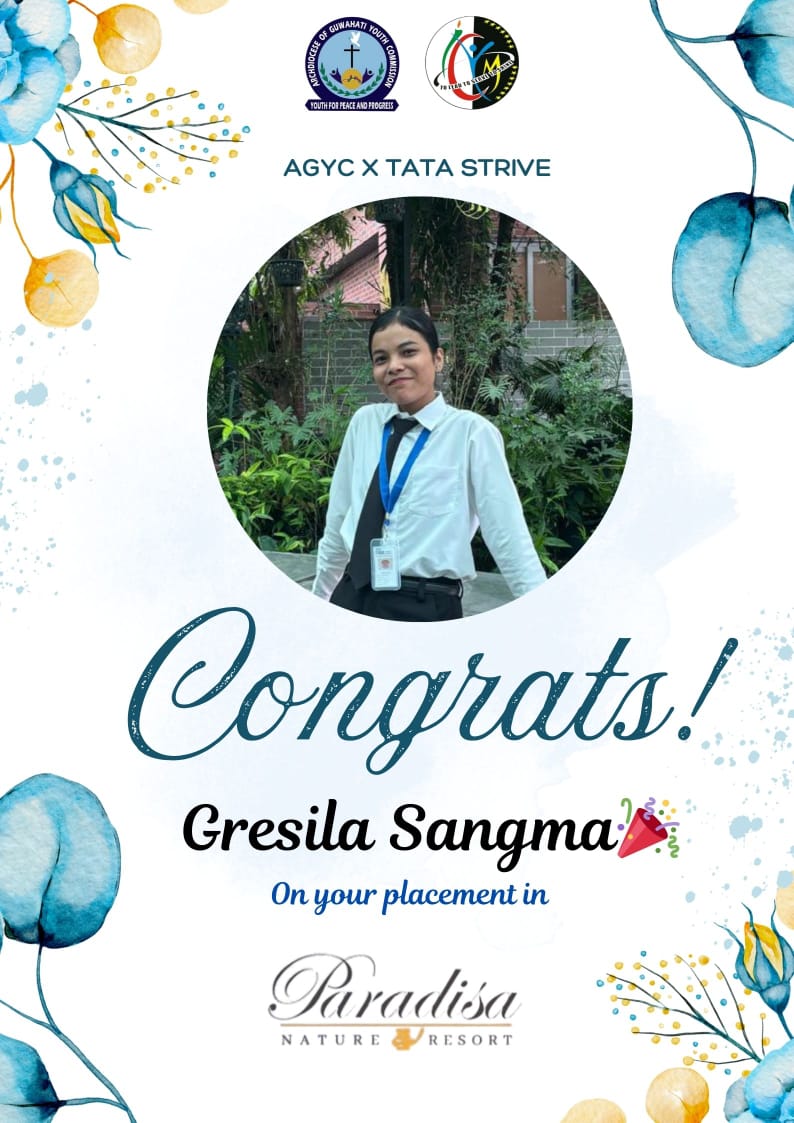  Congrats to Gresila Sangma on securing a placement
